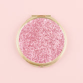 1 PC Round Double-Sided Metal Makeup Mirror Gold Frame With Shimmering Powder Decor Folding Design With 2X Magnification Ideal For Precision Makeup Perfect Gift For Mother Daughter Sister Girlfriend Suitable For Home Office Travel And More